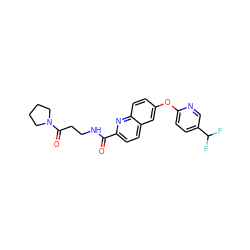 O=C(NCCC(=O)N1CCCC1)c1ccc2cc(Oc3ccc(C(F)F)cn3)ccc2n1 ZINC001772604758