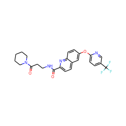 O=C(NCCC(=O)N1CCCCC1)c1ccc2cc(Oc3ccc(C(F)(F)F)cn3)ccc2n1 ZINC001772653113