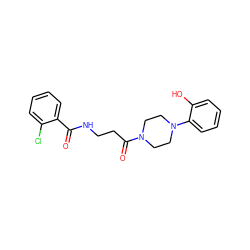 O=C(NCCC(=O)N1CCN(c2ccccc2O)CC1)c1ccccc1Cl ZINC000011408284