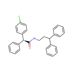 O=C(NCCC(c1ccccc1)c1ccccc1)[C@@H](c1ccccc1)c1ccc(Cl)cc1 ZINC000040917679