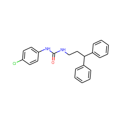 O=C(NCCC(c1ccccc1)c1ccccc1)Nc1ccc(Cl)cc1 ZINC000005681833