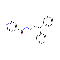 O=C(NCCC(c1ccccc1)c1ccccc1)c1ccncc1 ZINC000005509004