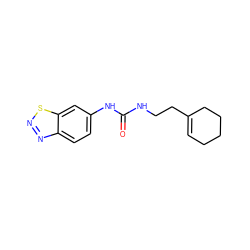 O=C(NCCC1=CCCCC1)Nc1ccc2nnsc2c1 ZINC000075343937