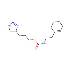 O=C(NCCC1=CCCCC1)OCCCc1c[nH]cn1 ZINC000071294883