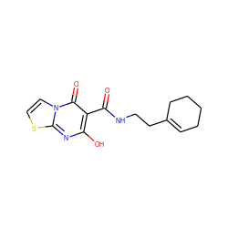 O=C(NCCC1=CCCCC1)c1c(O)nc2sccn2c1=O ZINC000096298835