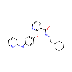 O=C(NCCC1CCCCC1)c1cccnc1Oc1ccc(Nc2ccccn2)cc1 ZINC000147562847