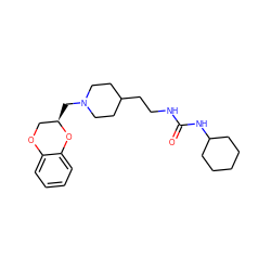 O=C(NCCC1CCN(C[C@@H]2COc3ccccc3O2)CC1)NC1CCCCC1 ZINC000013813659