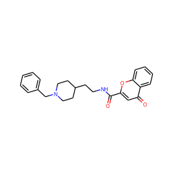 O=C(NCCC1CCN(Cc2ccccc2)CC1)c1cc(=O)c2ccccc2o1 ZINC001131897317