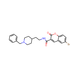 O=C(NCCC1CCN(Cc2ccccc2)CC1)c1cc2cc(Br)ccc2oc1=O ZINC000103276751