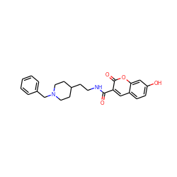 O=C(NCCC1CCN(Cc2ccccc2)CC1)c1cc2ccc(O)cc2oc1=O ZINC000103276759