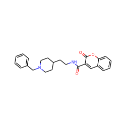 O=C(NCCC1CCN(Cc2ccccc2)CC1)c1cc2ccccc2oc1=O ZINC000103276749