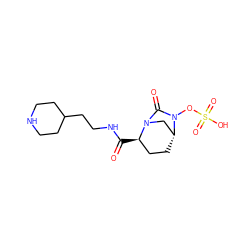 O=C(NCCC1CCNCC1)[C@@H]1CC[C@@H]2CN1C(=O)N2OS(=O)(=O)O ZINC000096168594