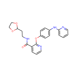 O=C(NCCC1OCCO1)c1cccnc1Oc1ccc(Nc2ccccn2)cc1 ZINC000143139490