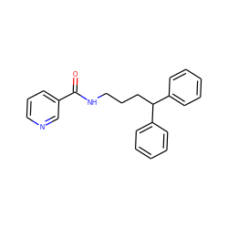 O=C(NCCCC(c1ccccc1)c1ccccc1)c1cccnc1 ZINC000042922745