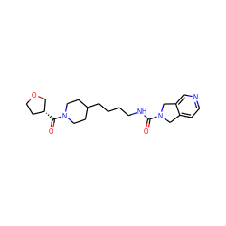 O=C(NCCCCC1CCN(C(=O)[C@@H]2CCOC2)CC1)N1Cc2ccncc2C1 ZINC000167031319