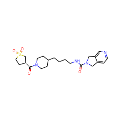 O=C(NCCCCC1CCN(C(=O)[C@@H]2CCS(=O)(=O)C2)CC1)N1Cc2ccncc2C1 ZINC000165415341