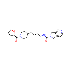 O=C(NCCCCC1CCN(C(=O)[C@H]2CCCO2)CC1)N1Cc2ccncc2C1 ZINC000166071279