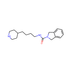 O=C(NCCCCC1CCNCC1)N1Cc2ccccc2C1 ZINC000167359926