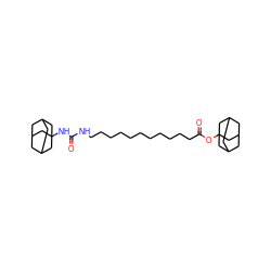 O=C(NCCCCCCCCCCCC(=O)OC12CC3CC(CC(C3)C1)C2)NC12CC3CC(CC(C3)C1)C2 ZINC000028640948