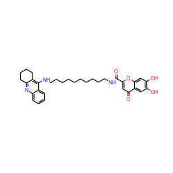 O=C(NCCCCCCCCCCNc1c2c(nc3ccccc13)CCCC2)c1cc(=O)c2cc(O)c(O)cc2o1 ZINC000084619167