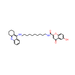 O=C(NCCCCCCCCCCNc1c2c(nc3ccccc13)CCCC2)c1cc(=O)c2cc(O)ccc2o1 ZINC000084619626