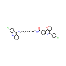 O=C(NCCCCCCCCNc1c2c(nc3cc(Cl)ccc13)CCCC2)c1ccc2nc(-c3ccc(Cl)cc3)c3c(c2c1)OCCC3 ZINC000049639859