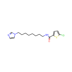 O=C(NCCCCCCCCn1ccnc1)c1ccc(Cl)s1 ZINC000025991416