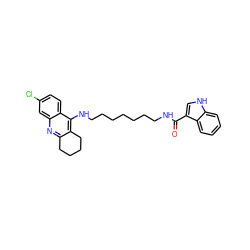 O=C(NCCCCCCCNc1c2c(nc3cc(Cl)ccc13)CCCC2)c1c[nH]c2ccccc12 ZINC000013675665