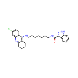 O=C(NCCCCCCCNc1c2c(nc3cc(Cl)ccc13)CCCC2)c1n[nH]c2ccccc12 ZINC000013675680