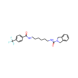 O=C(NCCCCCCNC(=O)N1Cc2ccccc2C1)c1ccc(C(F)(F)F)cc1 ZINC000166610656