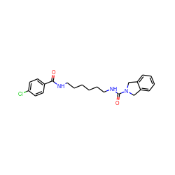 O=C(NCCCCCCNC(=O)N1Cc2ccccc2C1)c1ccc(Cl)cc1 ZINC000166628233