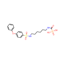 O=C(NCCCCCCNS(=O)(=O)c1ccc(Oc2ccccc2)cc1)P(=O)(O)O ZINC000095557209