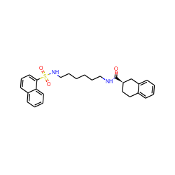 O=C(NCCCCCCNS(=O)(=O)c1cccc2ccccc12)[C@@H]1CCc2ccccc2C1 ZINC000013443337