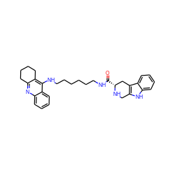 O=C(NCCCCCCNc1c2c(nc3ccccc13)CCCC2)[C@@H]1Cc2c([nH]c3ccccc23)CN1 ZINC000215884359