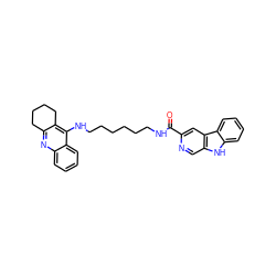 O=C(NCCCCCCNc1c2c(nc3ccccc13)CCCC2)c1cc2c(cn1)[nH]c1ccccc12 ZINC000299836686