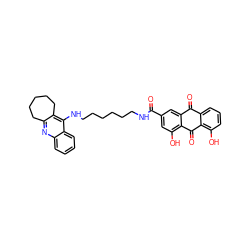 O=C(NCCCCCCNc1c2c(nc3ccccc13)CCCCC2)c1cc(O)c2c(c1)C(=O)c1cccc(O)c1C2=O ZINC001772653816