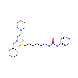 O=C(NCCCCCCS(=O)(=O)N(CCN1CCOCC1)CC1CCCCC1)Nc1ccncc1 ZINC000103247726