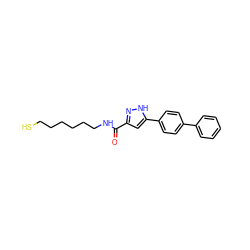 O=C(NCCCCCCS)c1cc(-c2ccc(-c3ccccc3)cc2)[nH]n1 ZINC000653700807