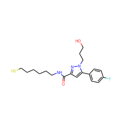 O=C(NCCCCCCS)c1cc(-c2ccc(F)cc2)n(CCCO)n1 ZINC000653701074