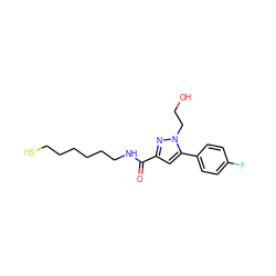 O=C(NCCCCCCS)c1cc(-c2ccc(F)cc2)n(CCO)n1 ZINC000653701012