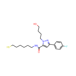 O=C(NCCCCCCS)c1cc(-c2ccc(F)cc2)nn1CCCCO ZINC000653699932