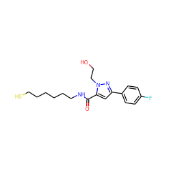 O=C(NCCCCCCS)c1cc(-c2ccc(F)cc2)nn1CCO ZINC000653707411