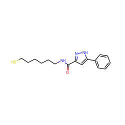 O=C(NCCCCCCS)c1cc(-c2ccccc2)[nH]n1 ZINC000653705342