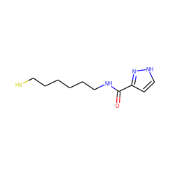 O=C(NCCCCCCS)c1cc[nH]n1 ZINC000653699611