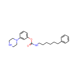 O=C(NCCCCCCc1ccccc1)Oc1cccc(N2CCNCC2)c1 ZINC000095583508