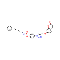 O=C(NCCCCCc1ccccc1)Oc1ccc(-n2cc(COc3ccc4ccc(=O)oc4c3)nn2)cc1 ZINC000653823140