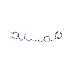 O=C(NCCCCN1CC[C@@H](Oc2ccc(F)cc2)C1)Nc1ccc(F)c(F)c1 ZINC000073129354