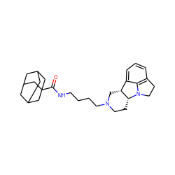 O=C(NCCCCN1CC[C@@H]2[C@H](C1)c1cccc3c1N2CC3)C12CC3CC(CC(C3)C1)C2 ZINC000013443420