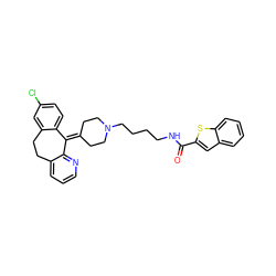 O=C(NCCCCN1CCC(=C2c3ccc(Cl)cc3CCc3cccnc32)CC1)c1cc2ccccc2s1 ZINC000028869940