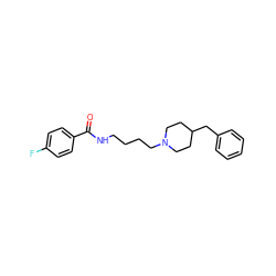 O=C(NCCCCN1CCC(Cc2ccccc2)CC1)c1ccc(F)cc1 ZINC000013443572